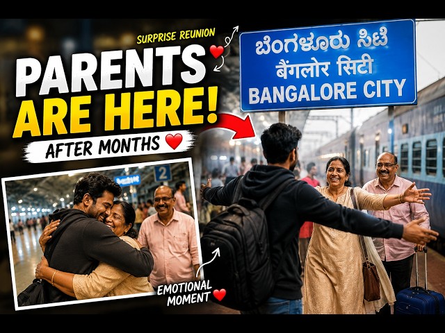 Surprising My Parents After Months ❤️ | Emotional Reunion at Bangalore Railway Station | Vlog