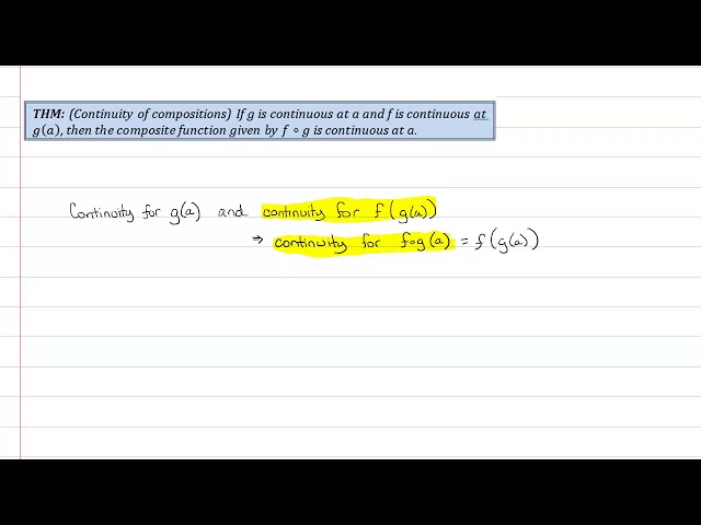 Limits - Continuity of Functions - Continuity of Compositions - Proof: Continuity of Compositions