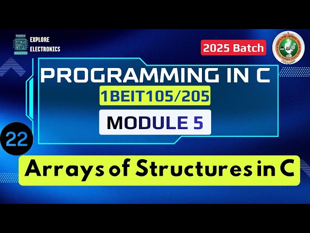 Module 5 Programming in C : Array of Structures | Part 2 | 1BEIT105