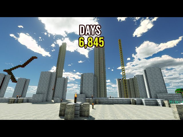 I Survive 6845 Days in Minecraft Using Cheap Tools To Build!