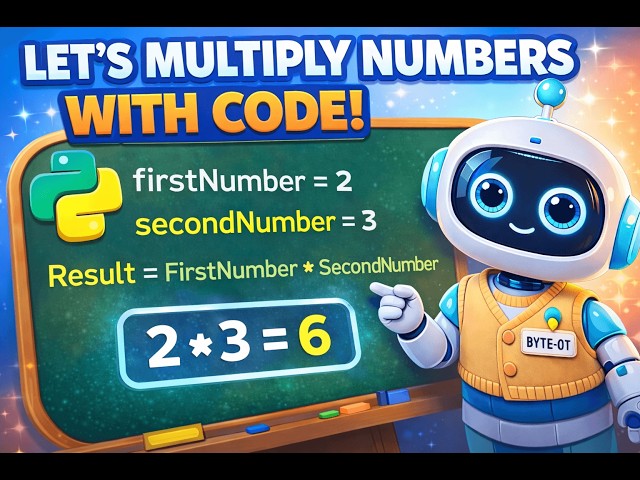 Learn Multiplication with Python for Kids | Beginner Coding Lesson 🤖🐍
