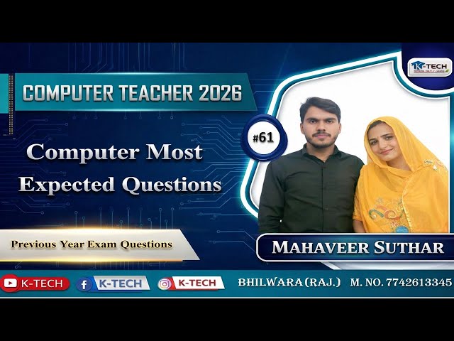 Computer Instructor MCQ Collection | Top Important Questions | Exam-Focused PYQs with Answers