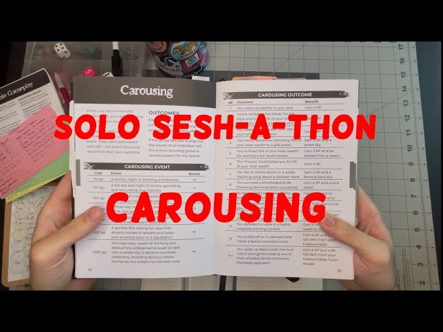 Carousing - Solo Sesh-A-Thon Days 16-18 - Shadowdark Solo Play