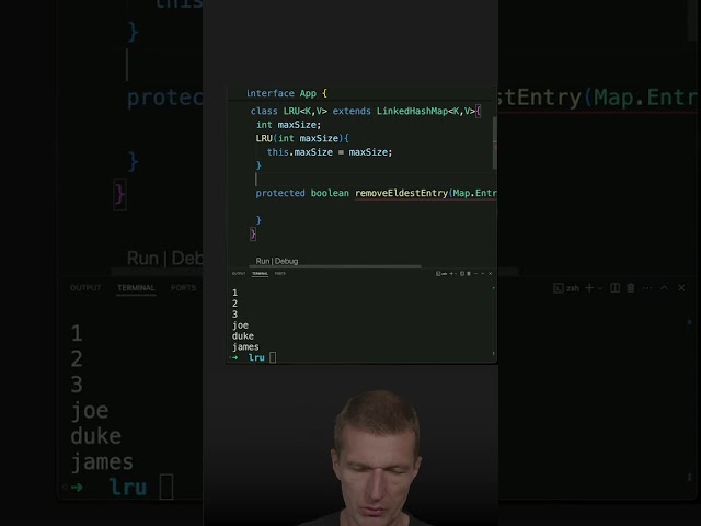 LinkedHashMap as LRU Cache #java #shorts #coding #airhacks