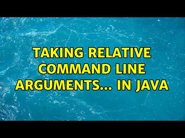Taking relative command line arguments... In Java
