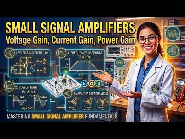 Small Signal Amplifiers Explained|Voltage Gain, Current Gain, Power Gain & Frequency Response