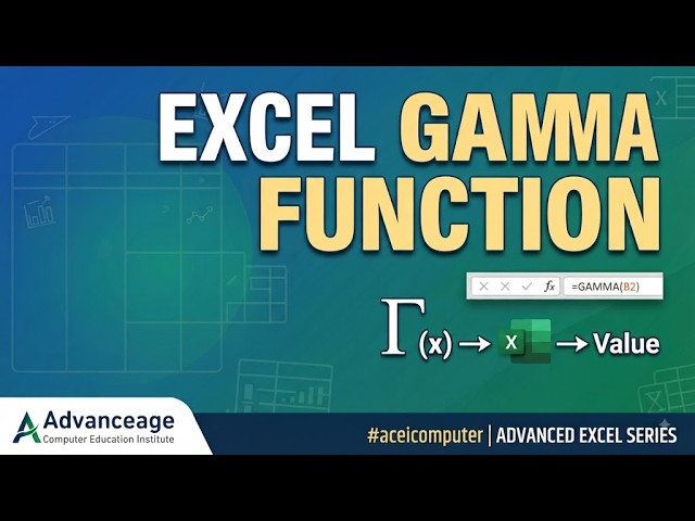 Excel GAMMA Function Tutorial: Calculate Gamma Value in MS Excel Step-by-Step | #aceicomputer