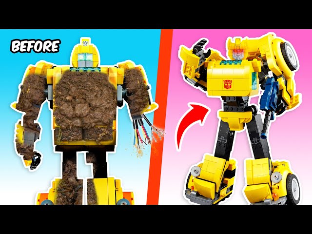 LEGO Cleaning: I Repaired Bumblebee in LEGO Transformers | FUNZ Bricks