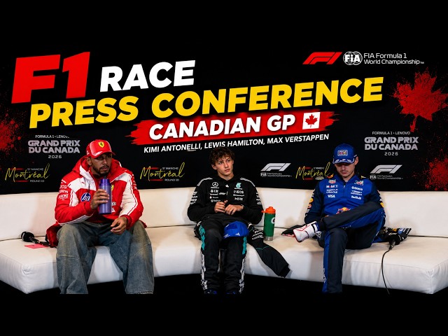 F1 Race Press Conference - Canadian GP - Kimi Antonelli, Lewis Hamilton, Max Verstappen