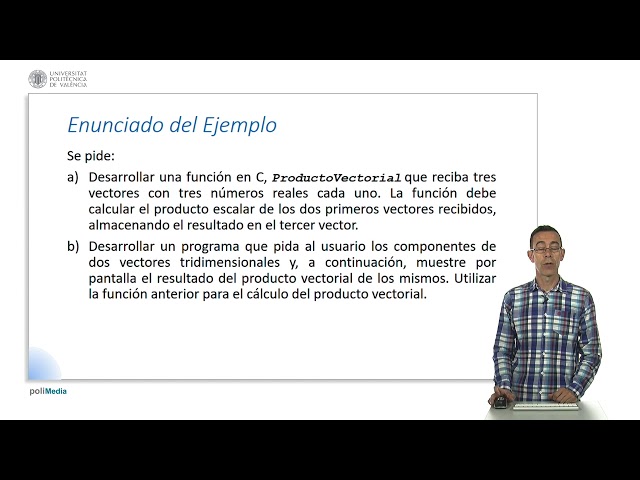 Cálculo del producto vectorial en C | 35/61 | UPV