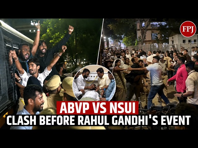 Pune COEP Row: ABVP-NSUI Students Clash Before Rahul Gandhi’s Chhatron Ki Goonj Event