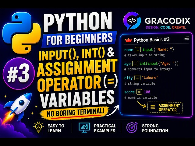 Input Function int() Variables | Anyone Can learn Python | @GRACODIX