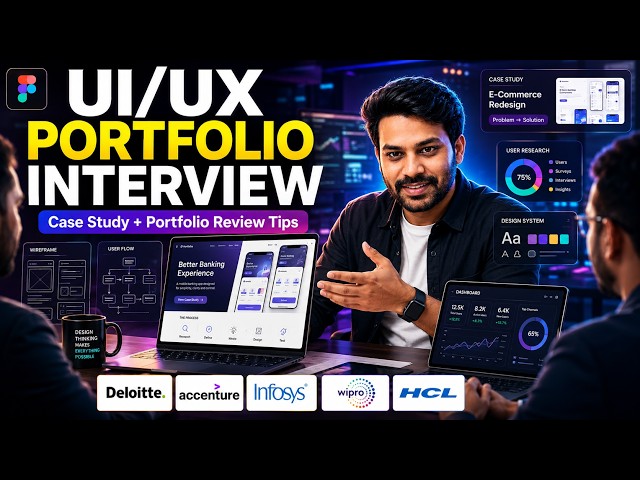 UIUX Portfolio Interview 🔥 Case Study + Portfolio Review Tips for Freshers@rightSpot-me​