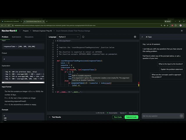 Hackerrank Problem Solving  Count greater than average