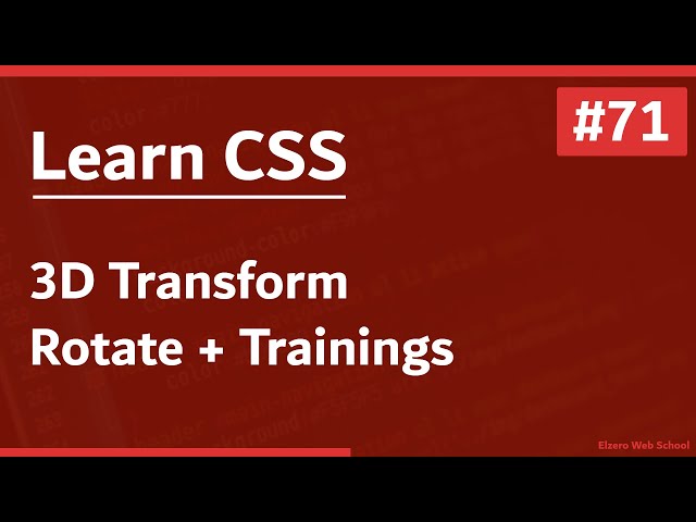 Learn CSS In Arabic 2021 - #71 - 3D Transform - Rotate