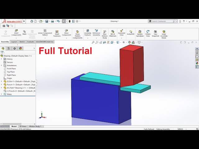 Creating a Simple Metal Shearing/Cutting Process Animation in Solidworks