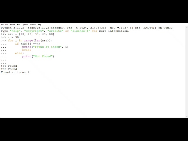 Python program : WAP in array to find array using linear search 