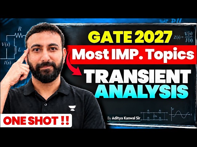 GATE 2027 Transient Analysis One Shot  | Most Important Topics by Aditya Kanwal Sir
