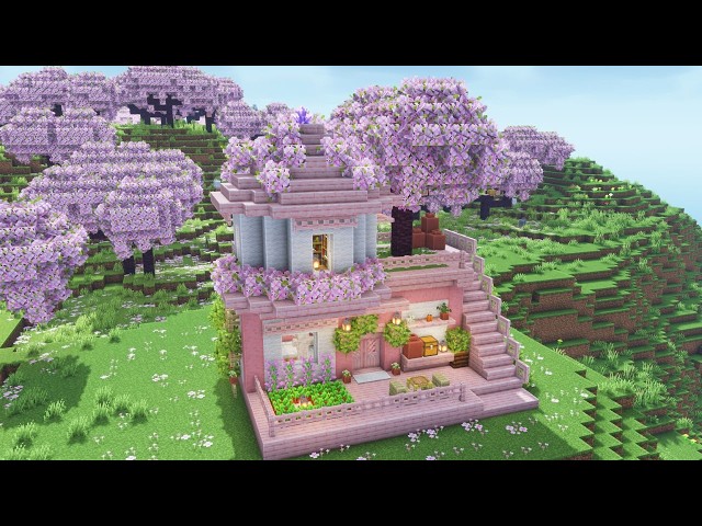 Minecraft Tutorial: Cherry Blossom Survival House 🌸🏡✨