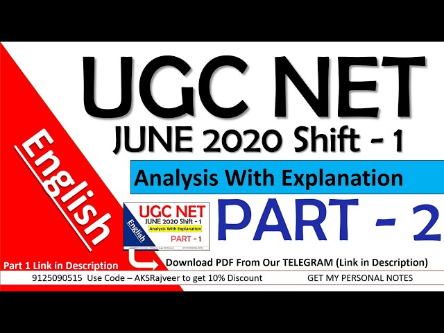 UGC NET English June 2020 Solved Paper with Detailed Analysis Part-2 | AKSRajveer |Literature Lovers