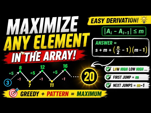 LeetCode 3993 | Biweekly Contest 187 Q2 | Maximum Value of an Alternating Sequence | Easy Math Trick