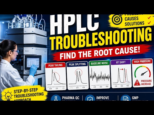 HPLC Troubleshooting Guide for QC Analysts | Pressure, Peak Shape & Baseline Problems Explained