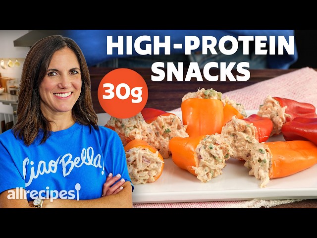 9 Easy High-Protein Snacks You Need to Try (BBQ Chicken Peppers, Rice Krispie Treats & More)