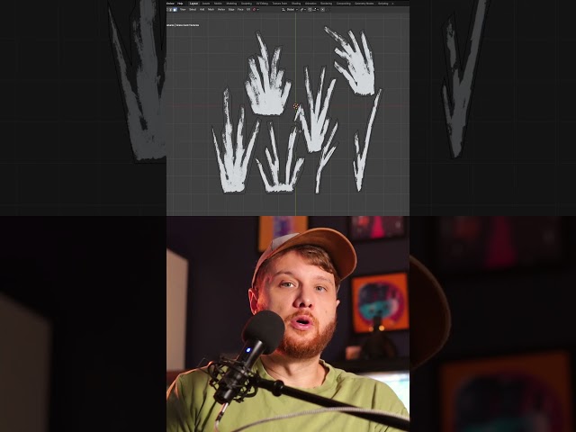FÁCIL - Creando césped con efecto pictórico en Blender #blender #blender3d #animación