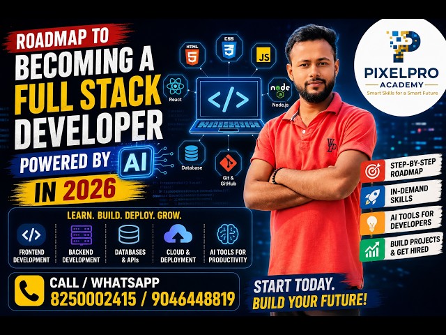 Roadmap to becoming a Full Stack Developer powered by AI in 2026English
