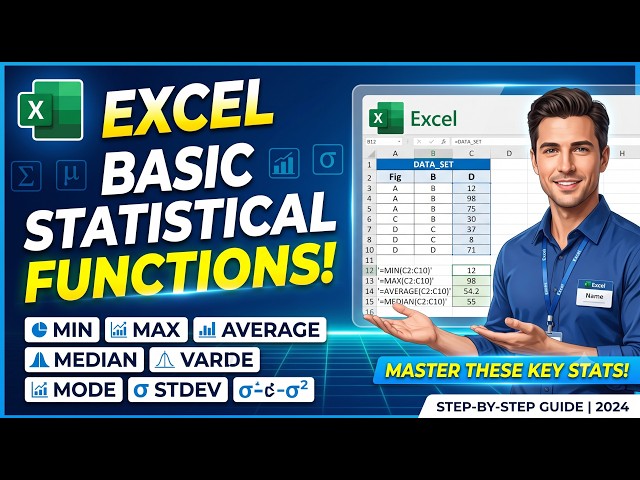 Learn Excel Statistics Functions | Data Analysis for Beginners & Professionals