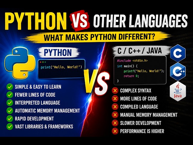 Python vs Other Programming Languages | What Makes Python Different? 🐍⚡