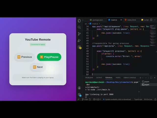I Built a Remote YouTube Controller with Node.js (Full Project)