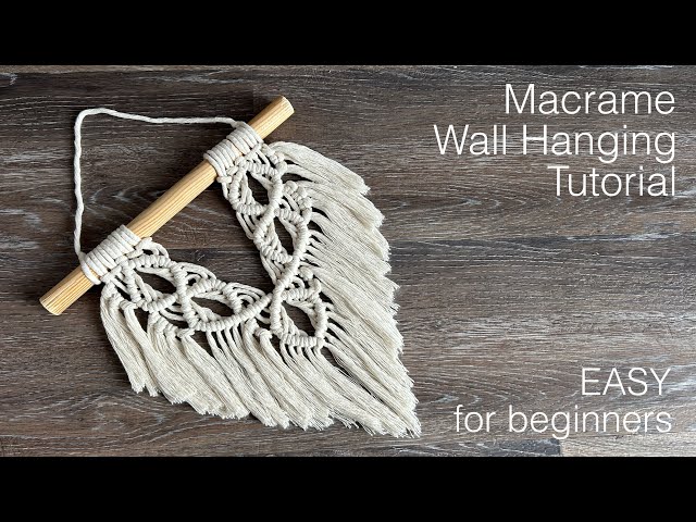 Macrame Wall Hanging Tutorial for Beginners - DIY Small Boho Wall Art Step-by-step