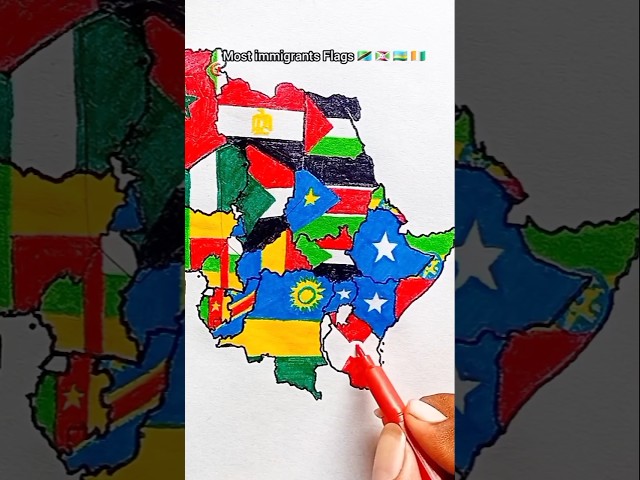 Draw Flag Map of Africa 🌍 #africa #immigrants