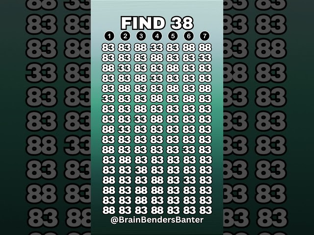 Test Your COGNITIVE Brain Skills With This FAST Number Game! #shorts