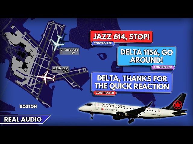 Controller Prevents landing on OCCUPIED Runway at Boston. Runway incursion. Real ATC