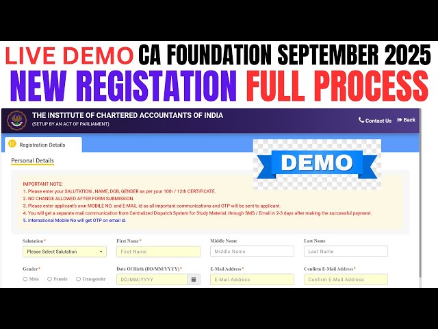 How to Register CA Foundation Course | CA Foundation September 2025 Registration process