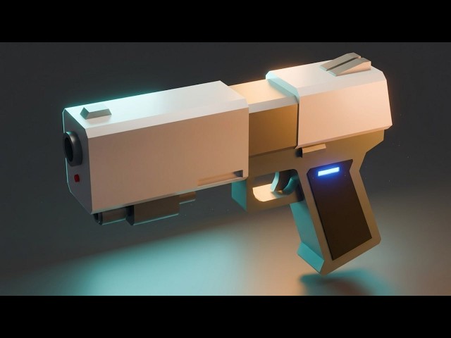 🔫 Stylized Sci-Fi Pistol - Cyberpunk Low Poly Blaster Game Asset