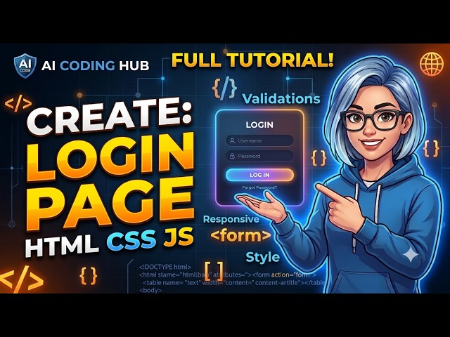 login Page Using HTML, CSS & JavaScript | Responsive UI Tutorial| Learning Hub