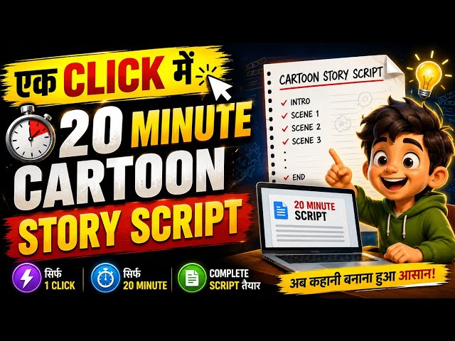 1 CLICK में 20 Minute Cartoon Story Script | 2026