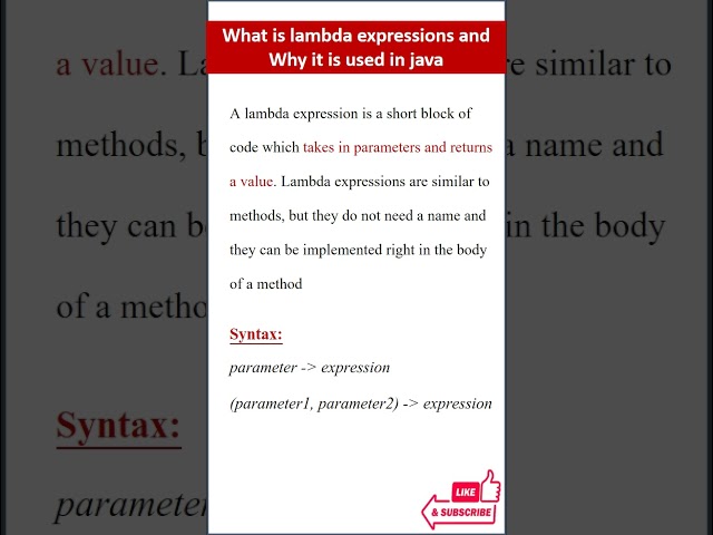 Lambda Expression in Java