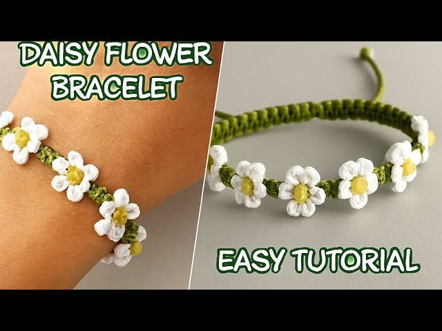 DIY Daisy Flower Bracelet | Easy Macrame Tutorial for Beginners
