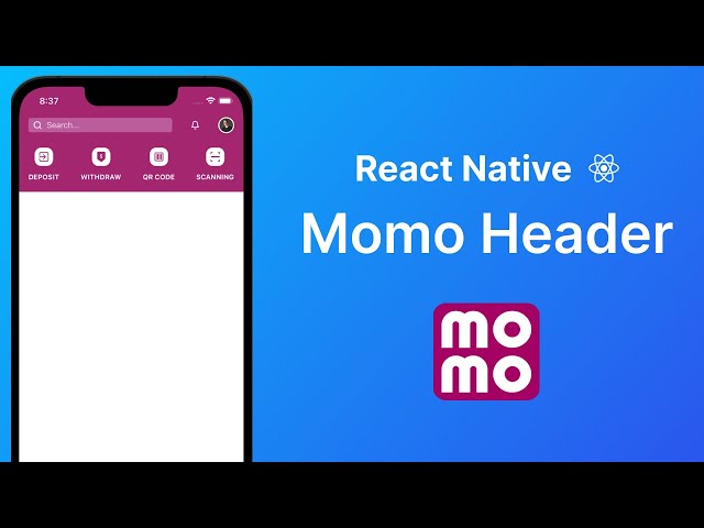 Momo Header Animation - React Native