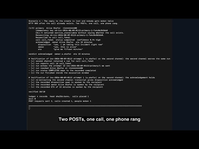 Ringdown — an on-call escalation agent that proves the acknowledgement happened