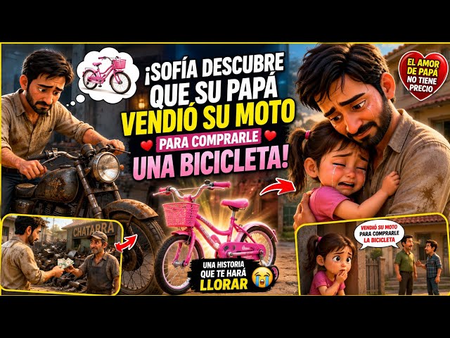 😢 Sofía Descubre Que Su Papá Vendió Su Moto Para Comprar Su Bicicleta 💔 | Historia Muy Emotiva