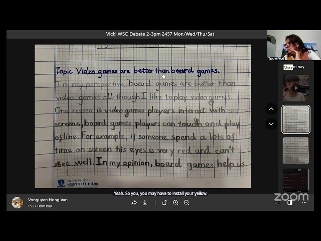 Lesson 02 Fri 25/7/2026 Vicki WSC Debate 2-3pm Mon/Wed/Thu/Sat