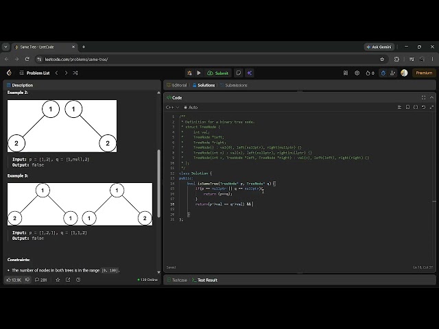 Check if Two Binary Trees are Identical | C++ Solution | DSA Interview Problem