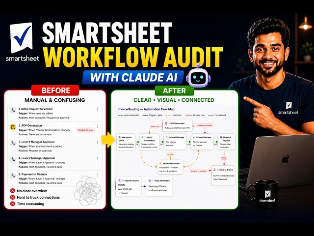 Smartsheet Workflow Audit with Claude AI | Turn 100+ Workflows into a Visual Flow
