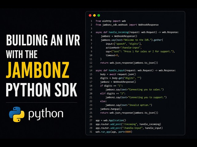 Getting Started with the Jambonz Python SDK