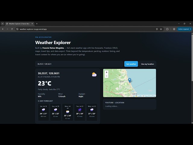 Weather Explorer — Full-Stack Demo